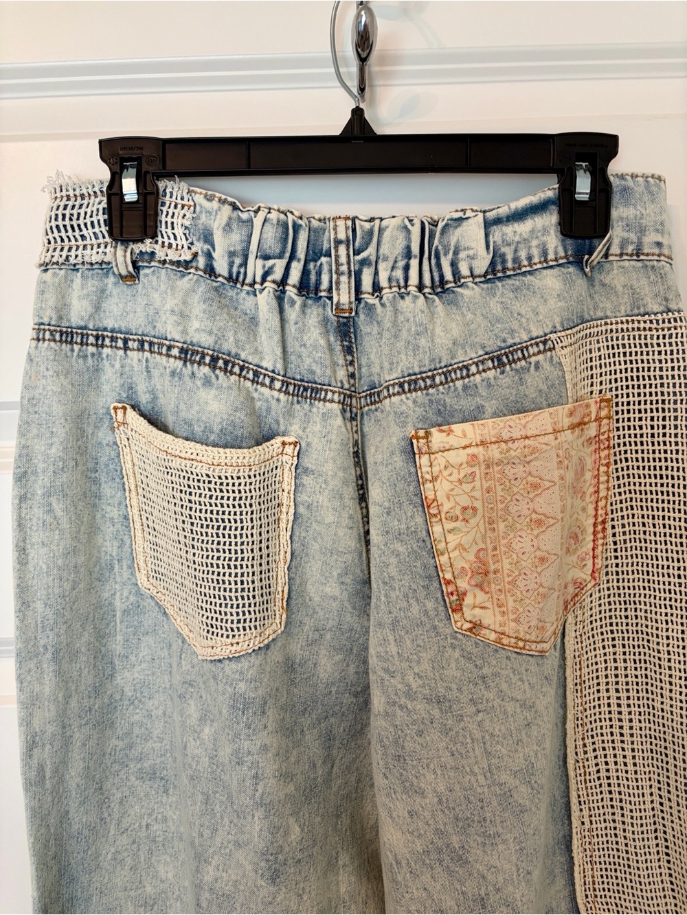 NWT POL Light Wash Patchwork Wide-Leg Jeans - Picture 8 of 10
